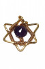 B160. Pandantiv cruce cu sase unghiuri, fir de gilt, Auriu, 1 cm