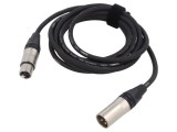 Cablu XLR 3pin Masculin-Feminin 3m Negru