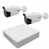 Sistem supraveghere video basic 2 camere Rovision oem Hikvision 2MP, Full HD, 2.8mm, IR 40m, DVR 4Canale video 4MP, lite