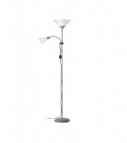 Brilliant Spari Lampadar Vertical argintiu alb, 60 W, cu intrerupator cu cablu - RESIGILAT