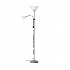 Brilliant Spari Lampadar Vertical argintiu alb, 60 W, cu intrerupator cu cablu - RESIGILAT