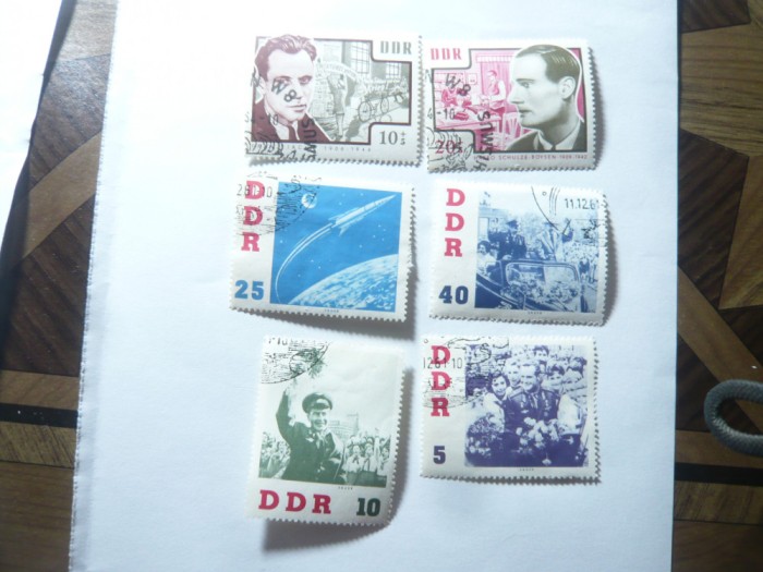 Serie DDR 1961 - Cosmos , Titov , s val. stampilate , 2 uzate verso