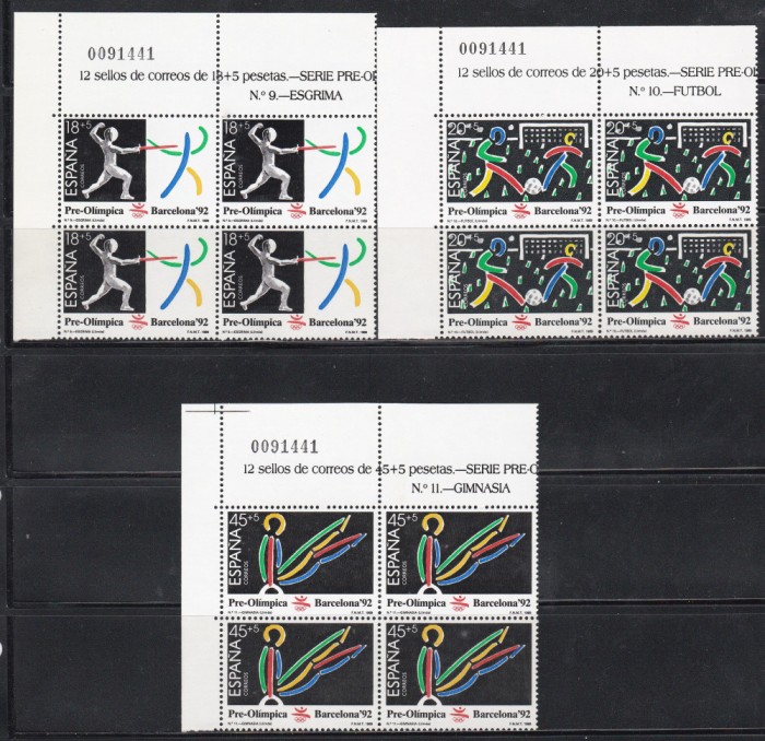 Spania 1989 - Jocurile Olimpice - Barcelona &#039;92, Bloc de 4, MNH