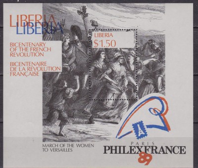 Liberia 1989 Philex France MI bl. 121 MNH foto