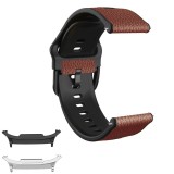 Curea hibrid piele-silicon compatibila cu Samsung Galaxy Watch9 40mm, Carob Brown
