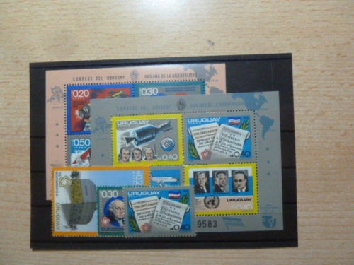 URUGUAY 1976 ANIVERSARI SI EVENIMENTE 2 COLITE NESTAMPILATE