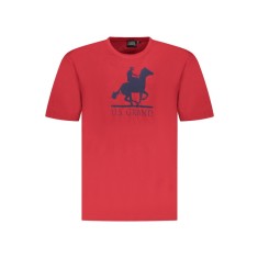 U.S. Grand POLO Tricou barbati cu imprimeu, cu decolteu la baza gatului, rosu, S