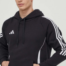 adidas Performance bluză trening Tiro 24 culoarea negru, cu glugă, cu imprimeu, IJ7673