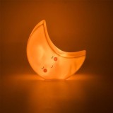 Lampa de veghe model Luna, decorativa, lumina ambientala calda, 13.5 x 4.3 x 13.5 cm, baterii incluse