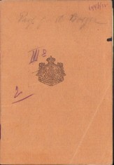A2471N Pașaport rom&acirc;nesc 1922 profesor Gustav Borger de la Liceul Evanghelic German din Sibiu, originar din Cincu, județul Brașov