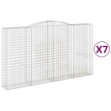 Cumpara ieftin Cosuri gabion arcuite, 7 buc, 400x50x220/240cm, fier galvanizat