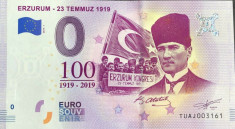 RARR : 0 EURO SOUVENIR - TURCIA , KEMAL ATATURK , 23 TEMMUZ 1919 - 2019.1 - UNC foto