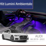 Lumini ambientale Audi A6 2019-2022 set complet cu trimuri control telefon sau sistem original CarStore Technology