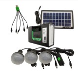 Cumpara ieftin Kit solar iluminare GD-Lite 10 cu 3 becuri LED, port USB incarcare dispozitive, MP3 Player, Radio FM