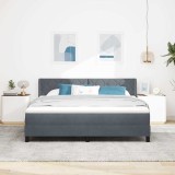 Cumpara ieftin Pat cu arcuri cu headboard Gri inchis 200 x 180 cm Catifea