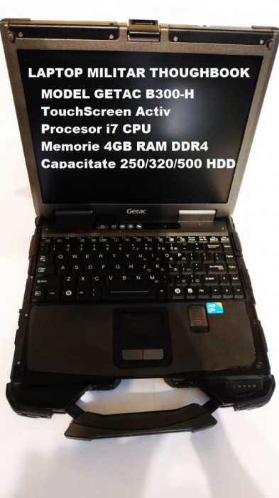Laptop militar Getac B300h i7, Diagnoza auto, Touchscreen, GPS, 4G