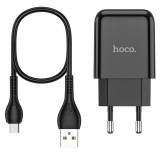 Cumpara ieftin Incarcator priza EU, HOCO N2 Vigour, cu cablu microUSB, lungime 1m, 5V 2.1 A, 1 x USB, negru