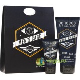 Set Cadou Men&#039;s Care: Gel de Dus 3-in-1 pentru Ten, Corp, Par Bio 200ml + Balsam After Shave Hidratant si Calmant Bio 50ml