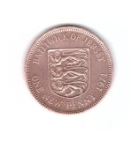 Moneda Jersey 1 new penny 1971, stare buna, curata, Europa, Bronz