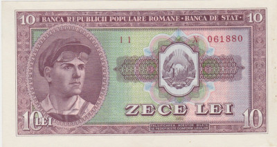 ROMANIA 10 lei 1952 Serie Rosie aUNC+ foto