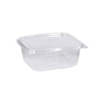 Caserole Plastic cu Capac, 125x110x60 mm, 100 Buc/Set, 380 ml, cu Capac Detasabil, Transparent, Caserole de Unica Folosinta, Caserole cu Capac din Pla foto