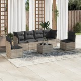 Gossi set canapele de gradina cu perne, 7piese gri deschis poliratan