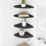 vidaXL Raft suspendat cu raft cu depozitare 4 pcs Negru 24 x 24 x 2 cm 8004099