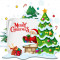 Sticker decorativ, Merry Christmas , Verde, 60 cm, 4901ST