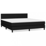 Cumpara ieftin Pat box spring cu saltea, negru, 160x200 cm, textil