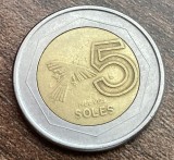 C50 - Moneda foarte veche - Peru - 5 soles - 1995