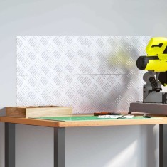 Placi cu tablouri 4 pcs Argintiu 40 x 20 cm Aluminiu foto