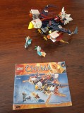 LEGO Legends of Chima 70142: Eris' Fire Eagle Flyer lansat in 2014 contine 330 de piese, 3 figurine un set mai rar in stare foarte buna
