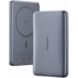 Baterie Externa Wireless Baseus PicoGo AM41, 10000mAh, 27W, PD + FQI, 1 x QI - 1 x USB-C, Gri E0027200