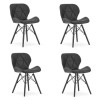 Set 4 scaune stil scandinav, Artool, Lago, piele ecologica, lemn, negru, 47.5x52x74 cm, Leobert