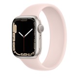 Bratara silicon tip solo loop marca THD pentru Apple Watch 41 mm seria 7 si seria 8, marimea S, lungime incheietura mana 158-177 mm, culoarea roz sand