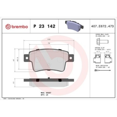 Placute frana Fiat Grande Punto 07.07-06.10, Punto (199) 01.12-, Punto Evo (199) 07.08-, Punto Evo 07.08-02.12, Punto Van (199) 04.08-, Punto 03.12-, foto