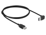 Cablu USB 2.0 DELOCK 83547, USB A dublu 90&deg; aurit, soclu și mufă
