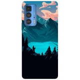 Husa compatibila cu Motorola Moto G51 5G model Digital mountain trip, Silicon, TPU, Viceversa, Transparent, Carcasa