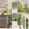 VidaXL Ghiveci de Grădină cu Panou Decorativ Argintiu 32 x 140 cm