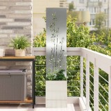 Cumpara ieftin Ghiveci de Grădină cu Panou Decorativ Argintiu 32 x 140 cm