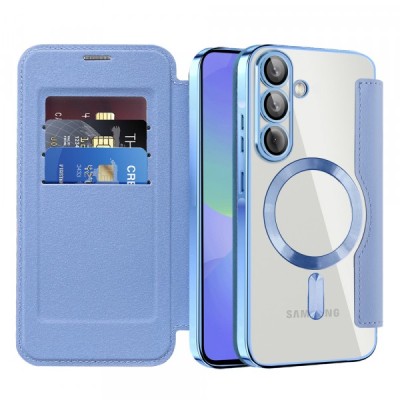 Husa MagSafe pentru Samsung Galaxy A36 A366, Techsuit, SmartMag Book, Bleu foto