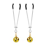 Clipsuri pentru sani KINK - Thin Bell Nipple Clamps, din metal, auriu, 7 cm