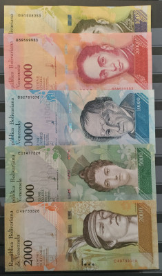 Set complet bancnote 2 - 100 000 bolivares - Venezuela foto