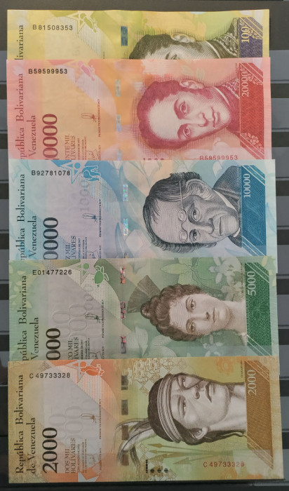 Set complet bancnote 2 - 100 000 bolivares - Venezuela