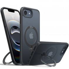 Husa MagSafe pentru Apple iPhone 16e, Torras, Ostand Spin, Neagra