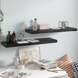 VidaXL Rafturi de perete 2 buc., negru extralucios, 80x23,5x3,8 cm MDF