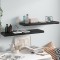 vidaXL Rafturi de perete 2 buc., negru extralucios, 80x23,5x3,8 cm MDF 323773
