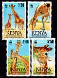 Kenya 1989 - Fauna WWF, girafe, serie neuzata