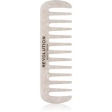 Revolution Haircare Natural Curl Wide Tooth Comb pieptene de păr pentru par ondulat si cret culoare White 1 buc