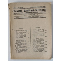 REVISTA SANITARA MILITARA , ANUL I , NR. 10 - 12 , 1947